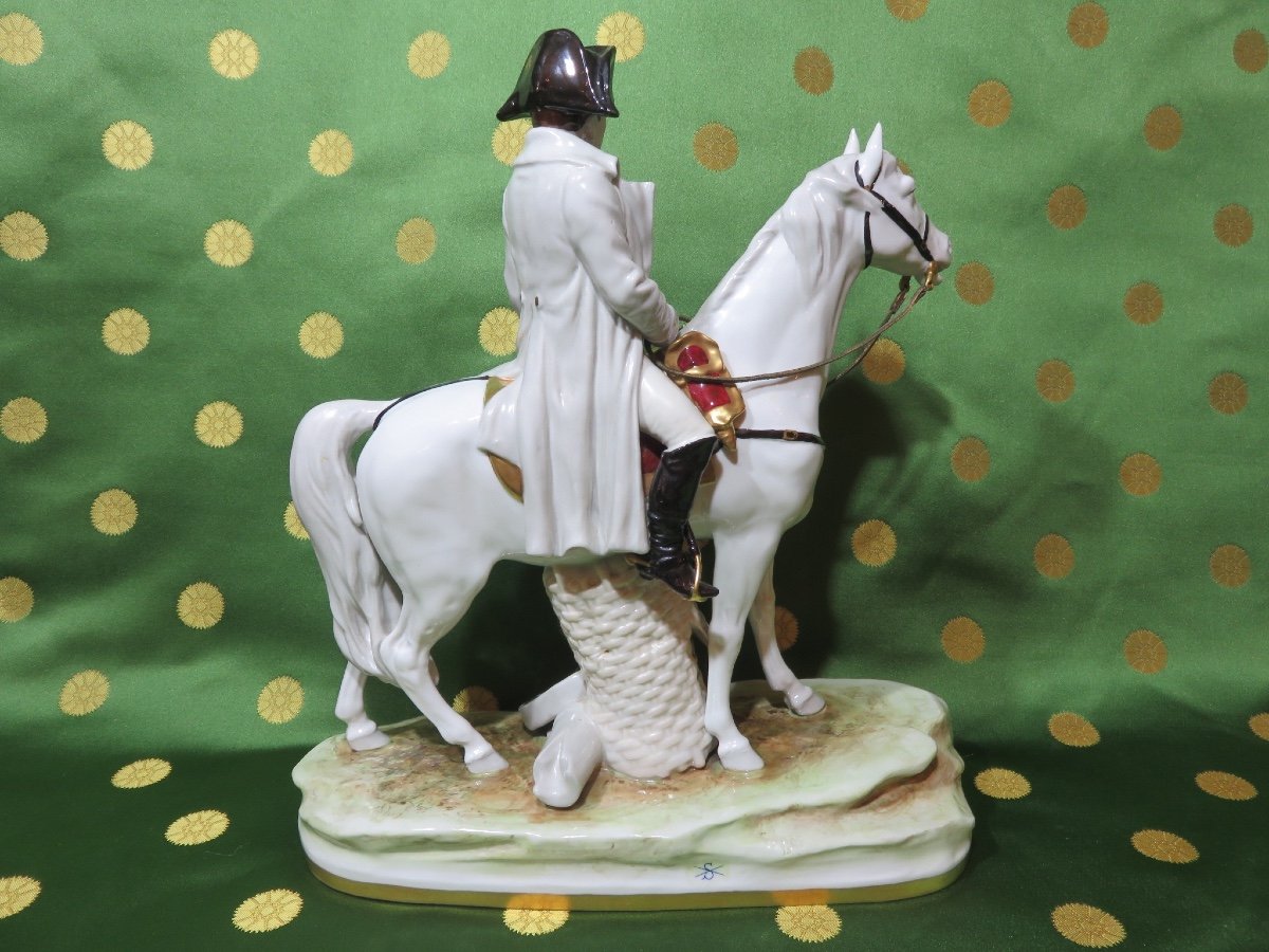 Saxony, Important Porcelain Sculpture Of Napoleon On Horseback, Factory Of Scheibe-alsbach-photo-2