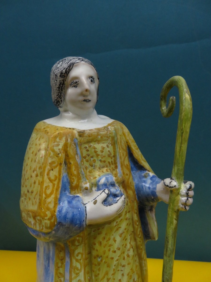 Saint Stephen, Religious Statue In Polychrome Earthenware From Nevers Great Saint Of Devotion XVIII -photo-2