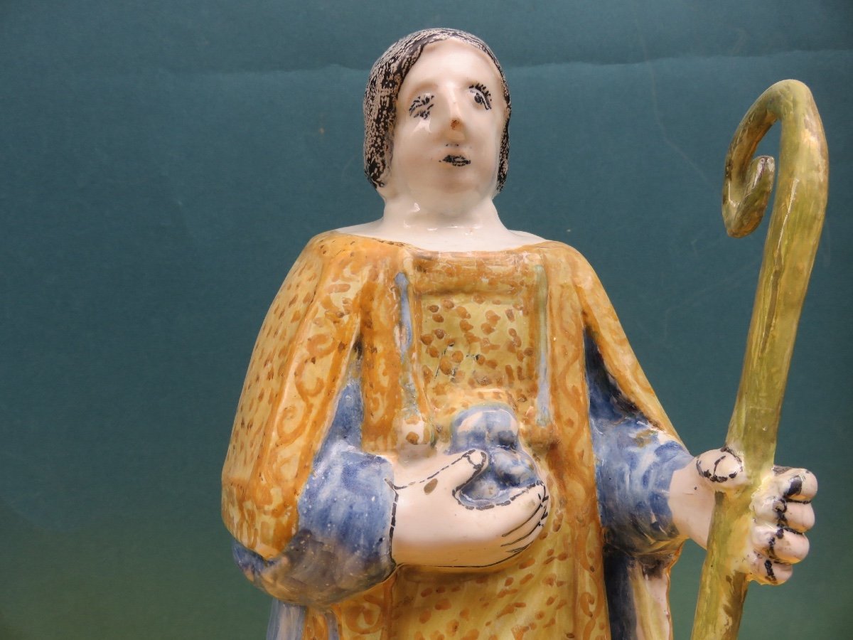Saint Stephen, Religious Statue In Polychrome Earthenware From Nevers Great Saint Of Devotion XVIII -photo-4