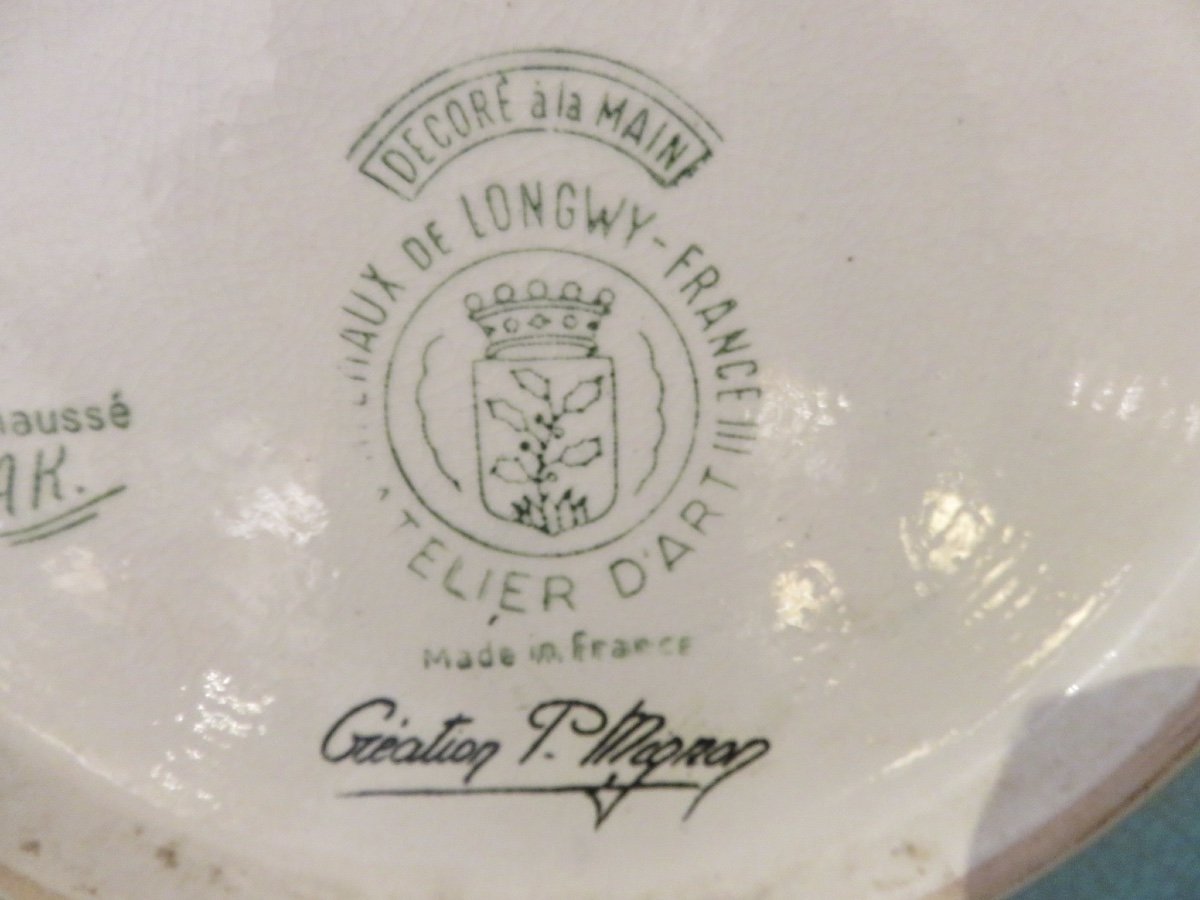 Longwy Enamel Dish "murmure" Limited Edition Signed Paul Mignon Enhancer A. Kirchtetter-photo-1