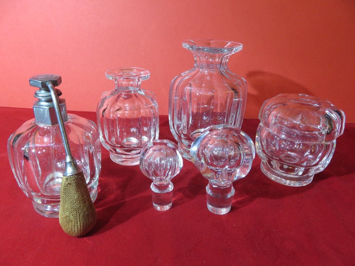 Quatre pièces de toilette en cristal de Baccarat ,modèle Malmaison -photo-6