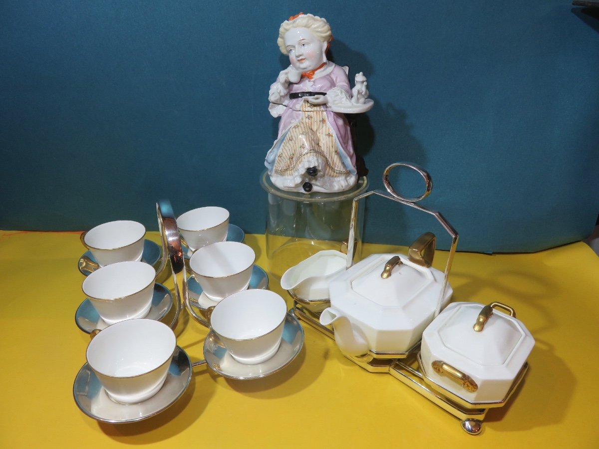 English Tea Service: Royal Worcester 1907, And Wedgwood, On Silver-plated Stands -photo-8