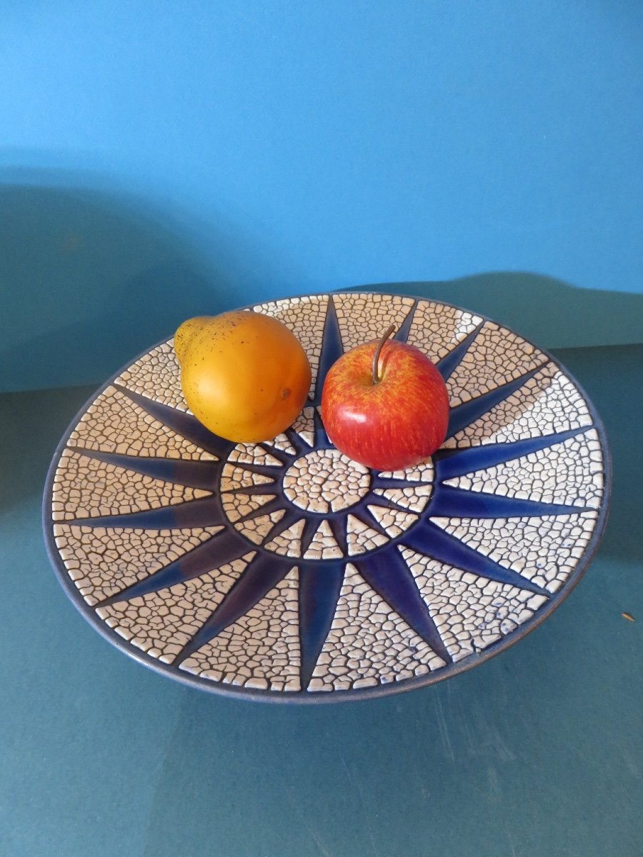 Art Deco Dish, In Enamelled Earthenware From Saint Clément 1930-photo-4