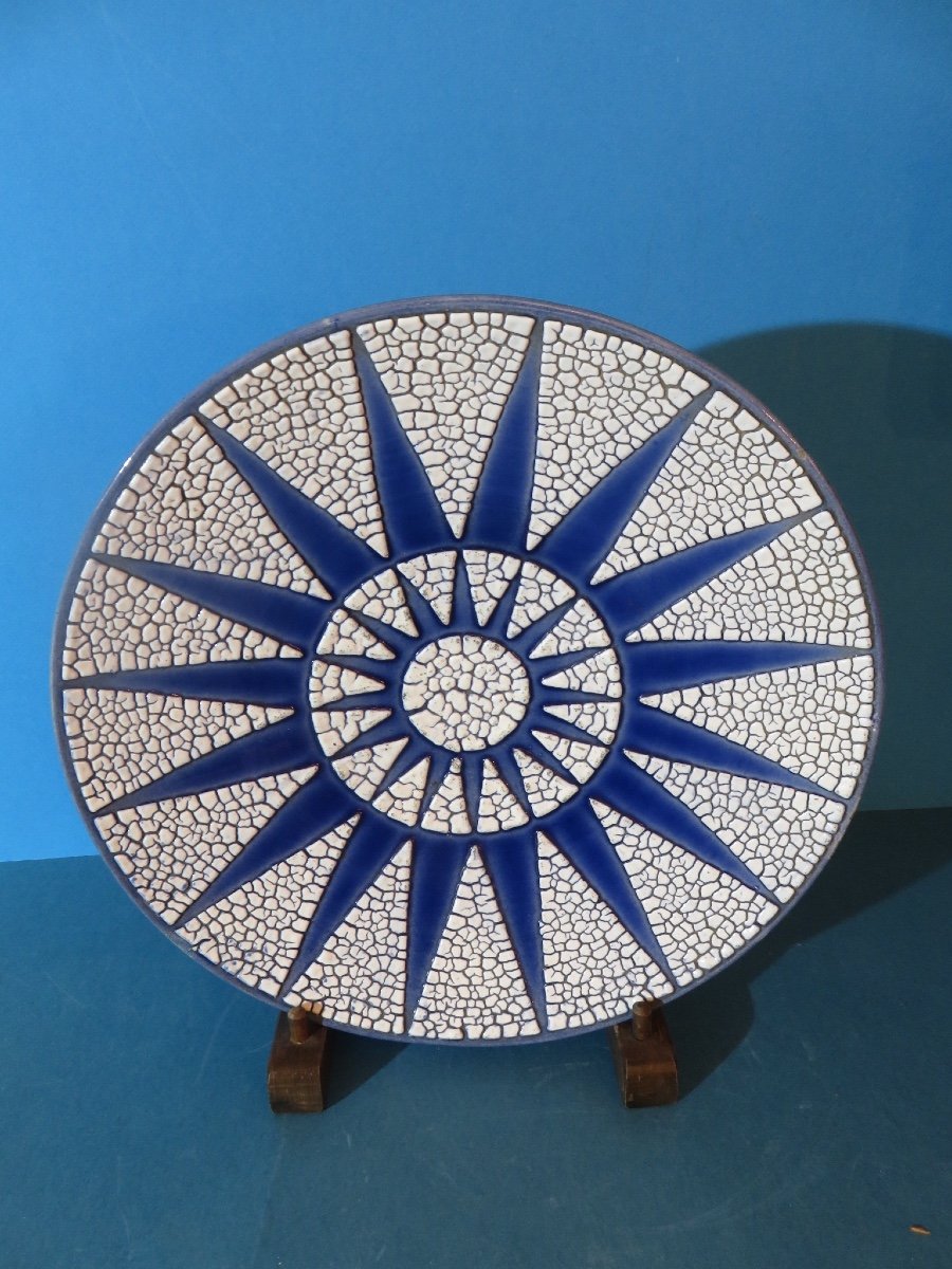 Art Deco Dish, In Enamelled Earthenware From Saint Clément 1930-photo-7