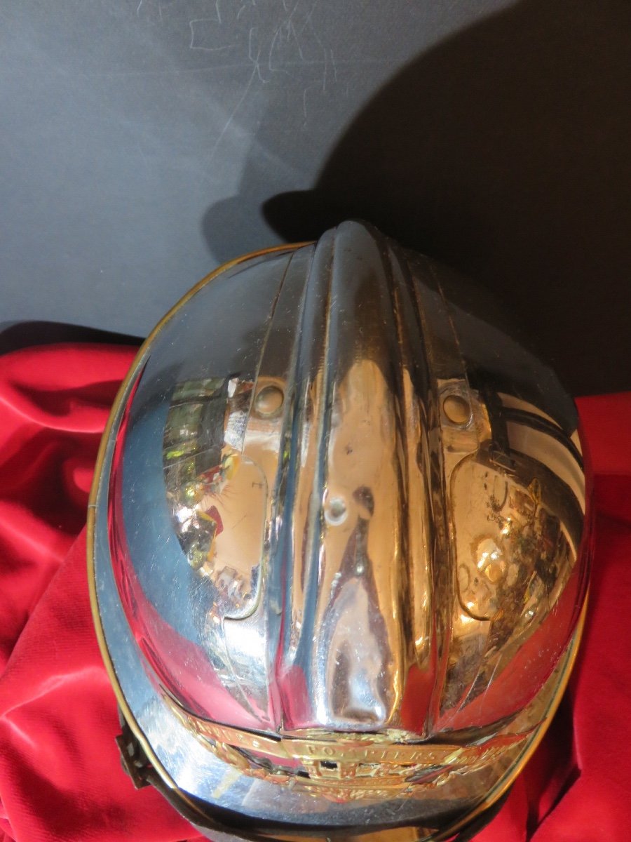 Pont-de-beauvoisin Firefighter Helmet 40s/50s-photo-3