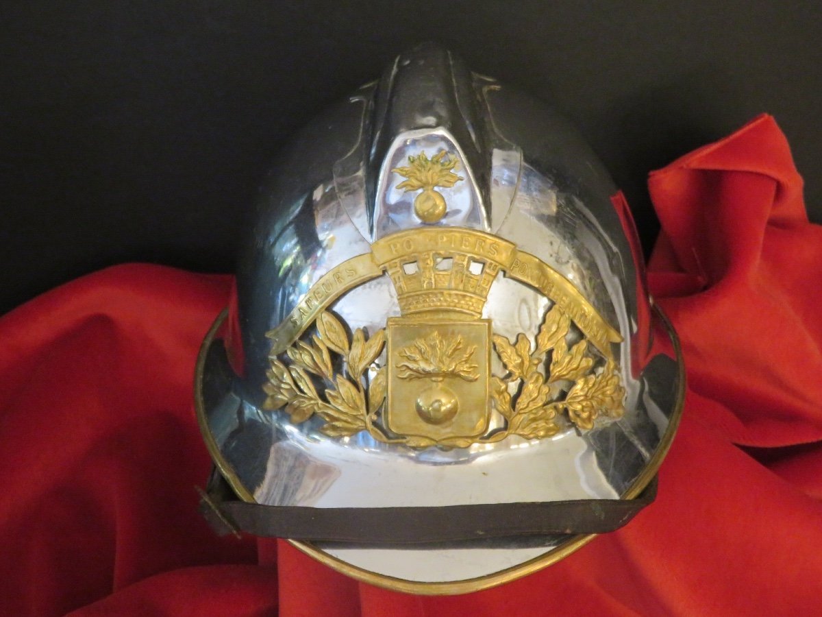 Pont-de-beauvoisin Firefighter Helmet 40s/50s-photo-8