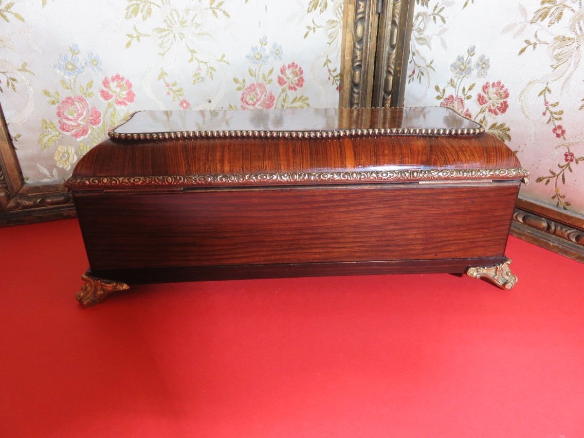 Marquetry And Chiseled Bronze Jewelry Box From The Napoleon III Period-photo-5