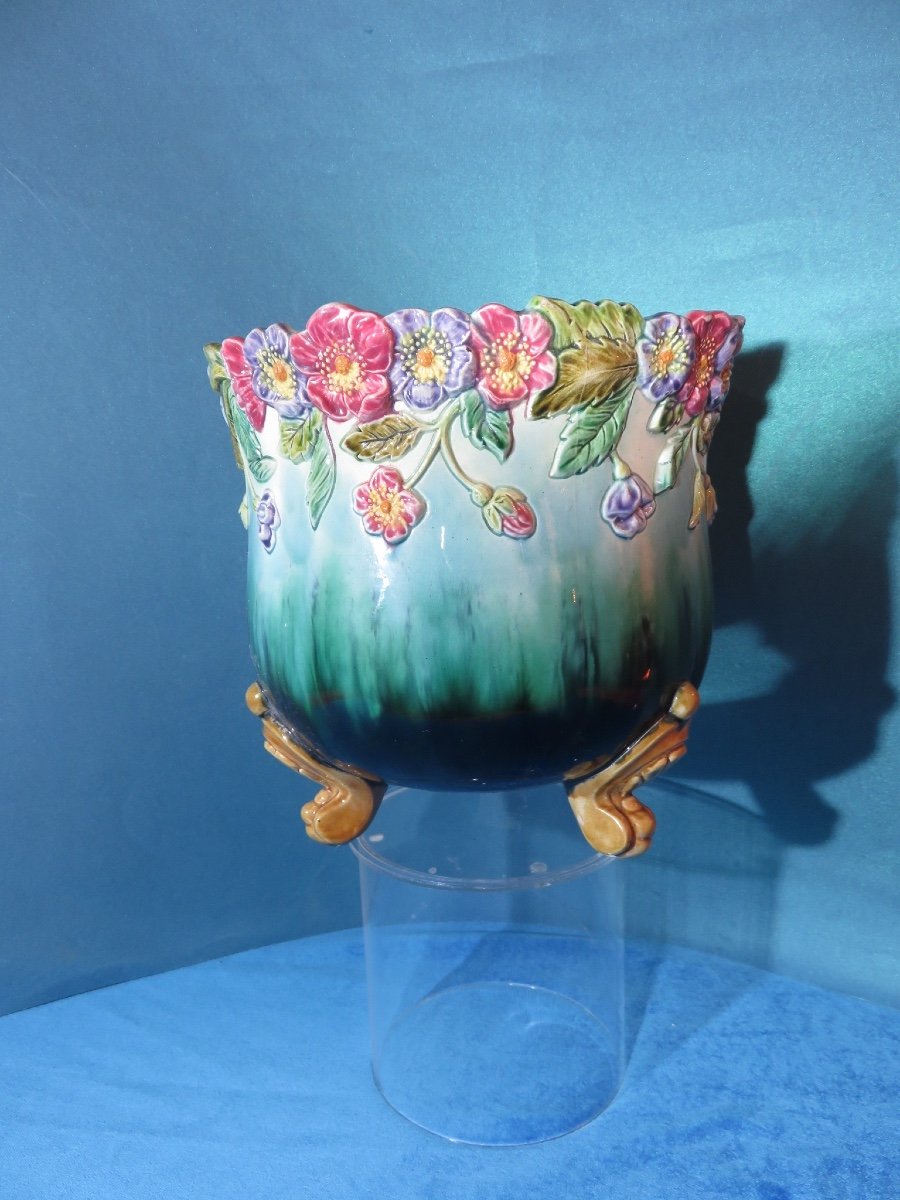 Art Nouveau Period Barbotine Cachepot