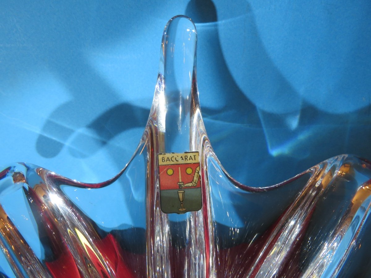 coupe en cristal de Lorraine , porte une étiquette " Baccarat "-photo-4