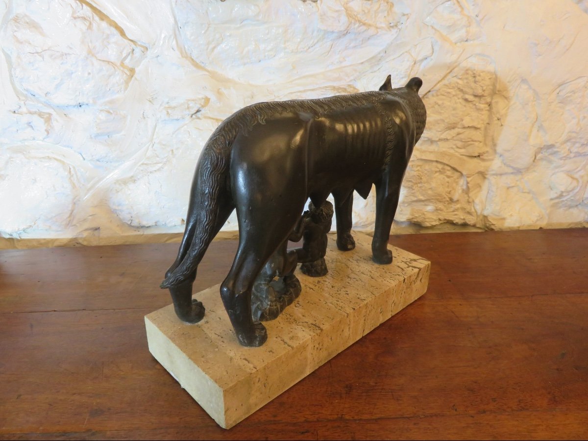 Animal Bronze After Antonio Pollaiuolo "the Capitoline Wolf" 20th Century-photo-5