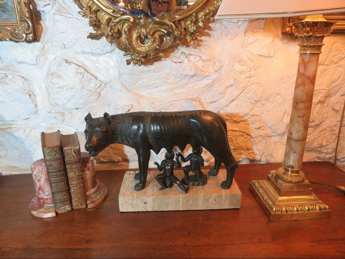 Animal Bronze After Antonio Pollaiuolo "the Capitoline Wolf" 20th Century-photo-8