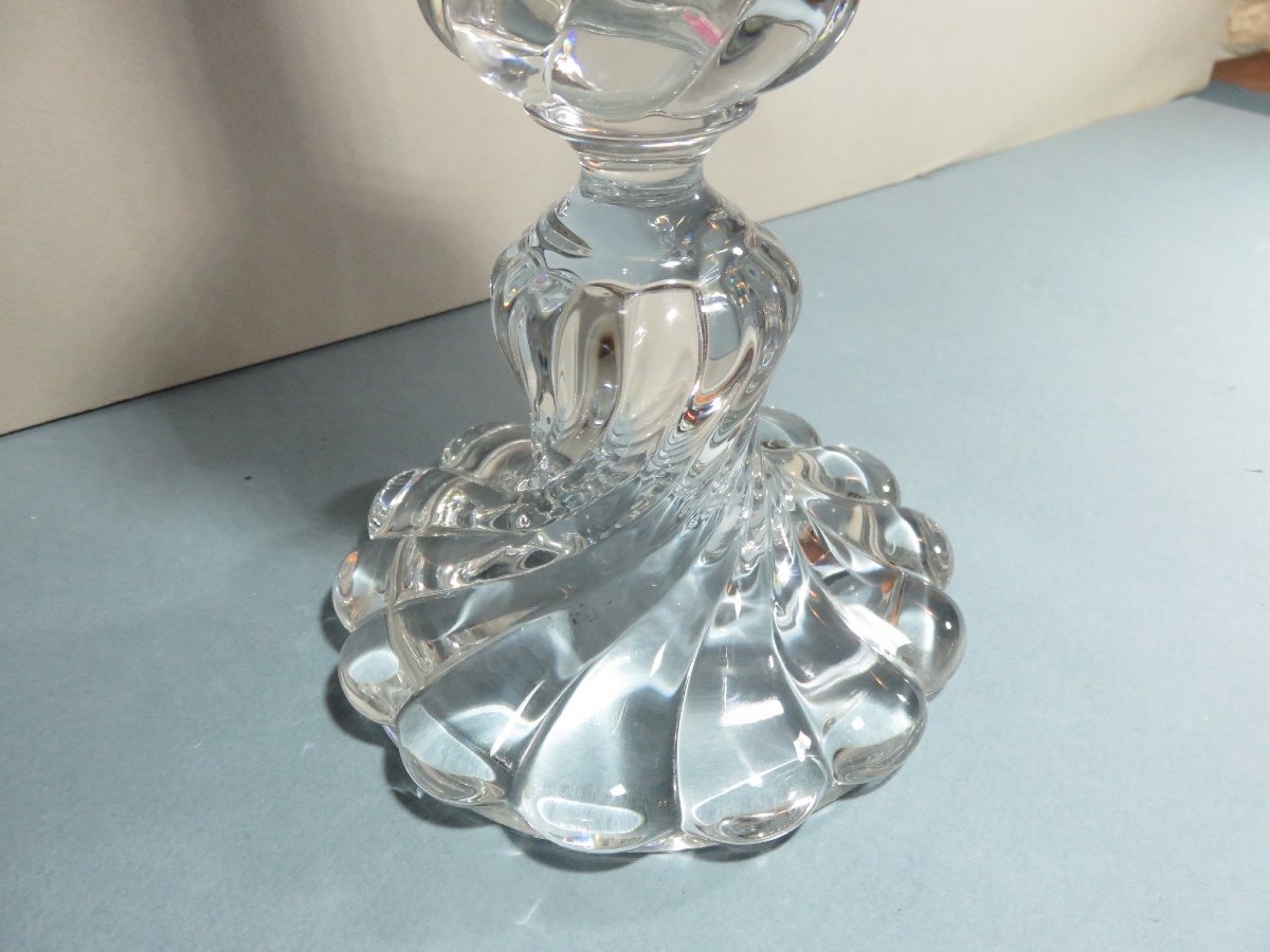 Bougeoir en cristal de Baccarat , modèle " Bambou torse "-photo-4