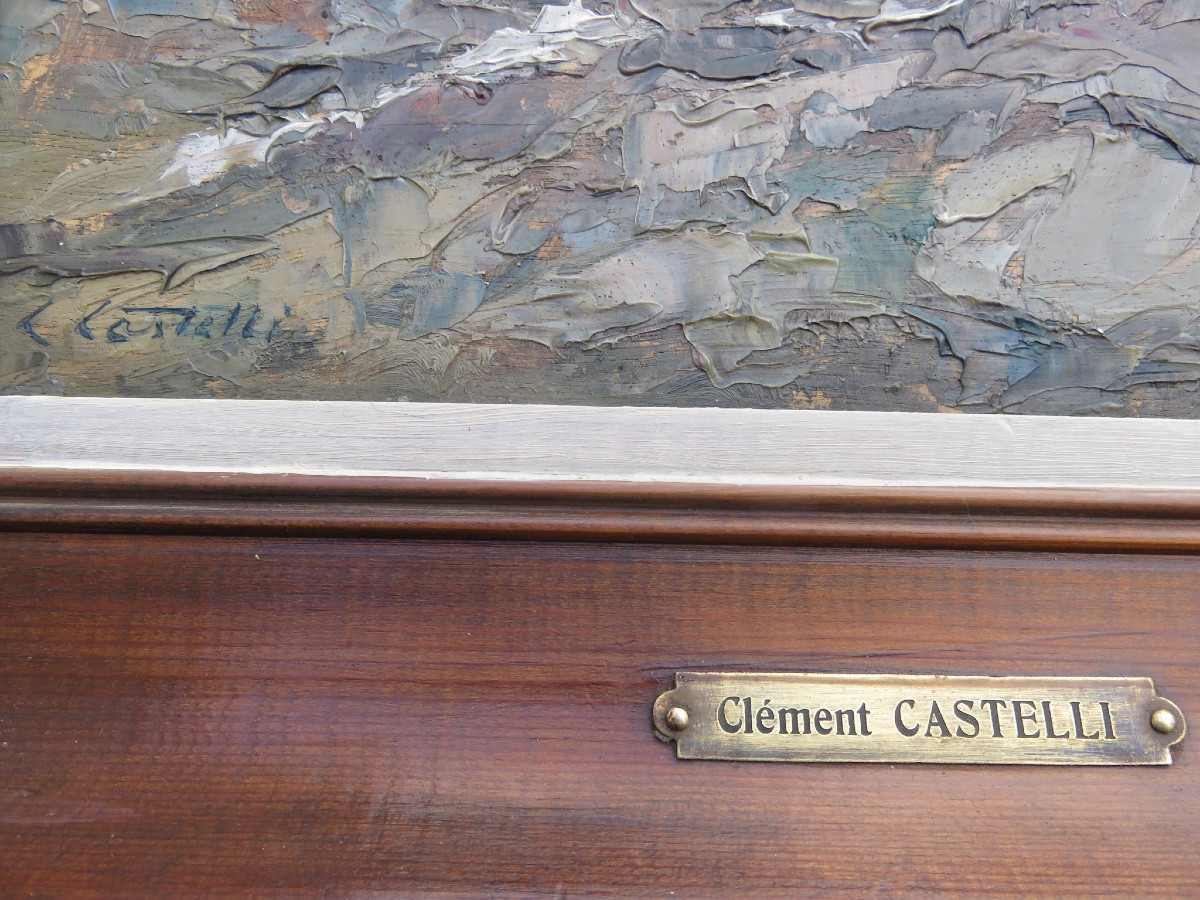 View Of The Wiesshorn And The Zermatt Glacier Signed Clément Castelli (1870-1959)-photo-4