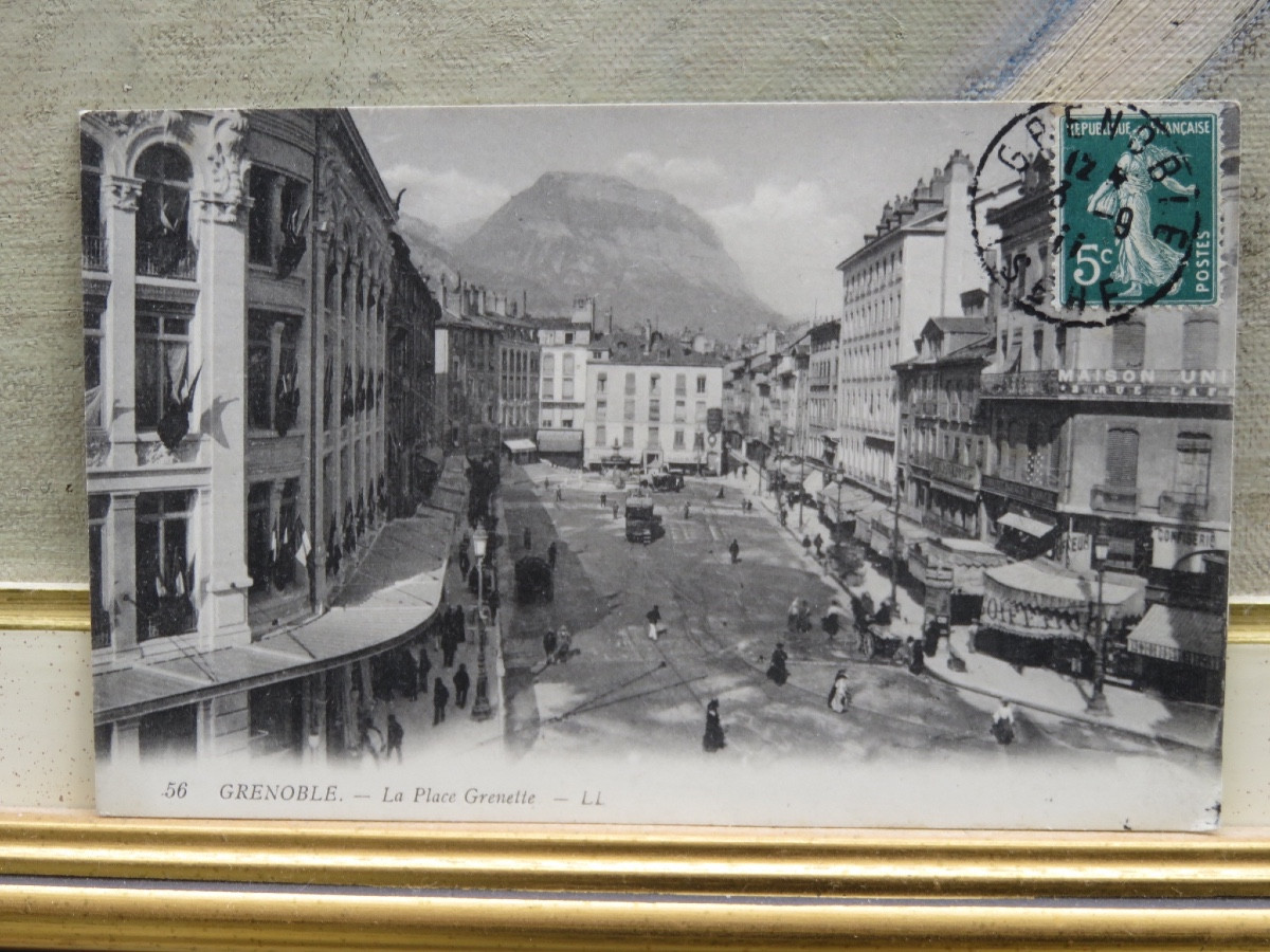 René Ruby ( 1908- 1983) : Place Grenette à Grenoble  , Huile Sur Toile Signée -photo-7