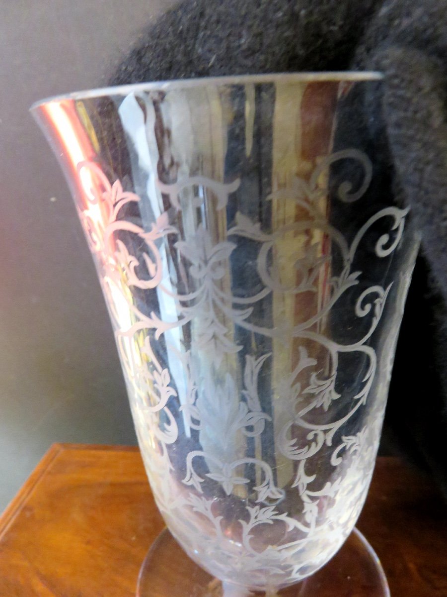 Vase en Cristal Gravé De Baccarat-photo-2