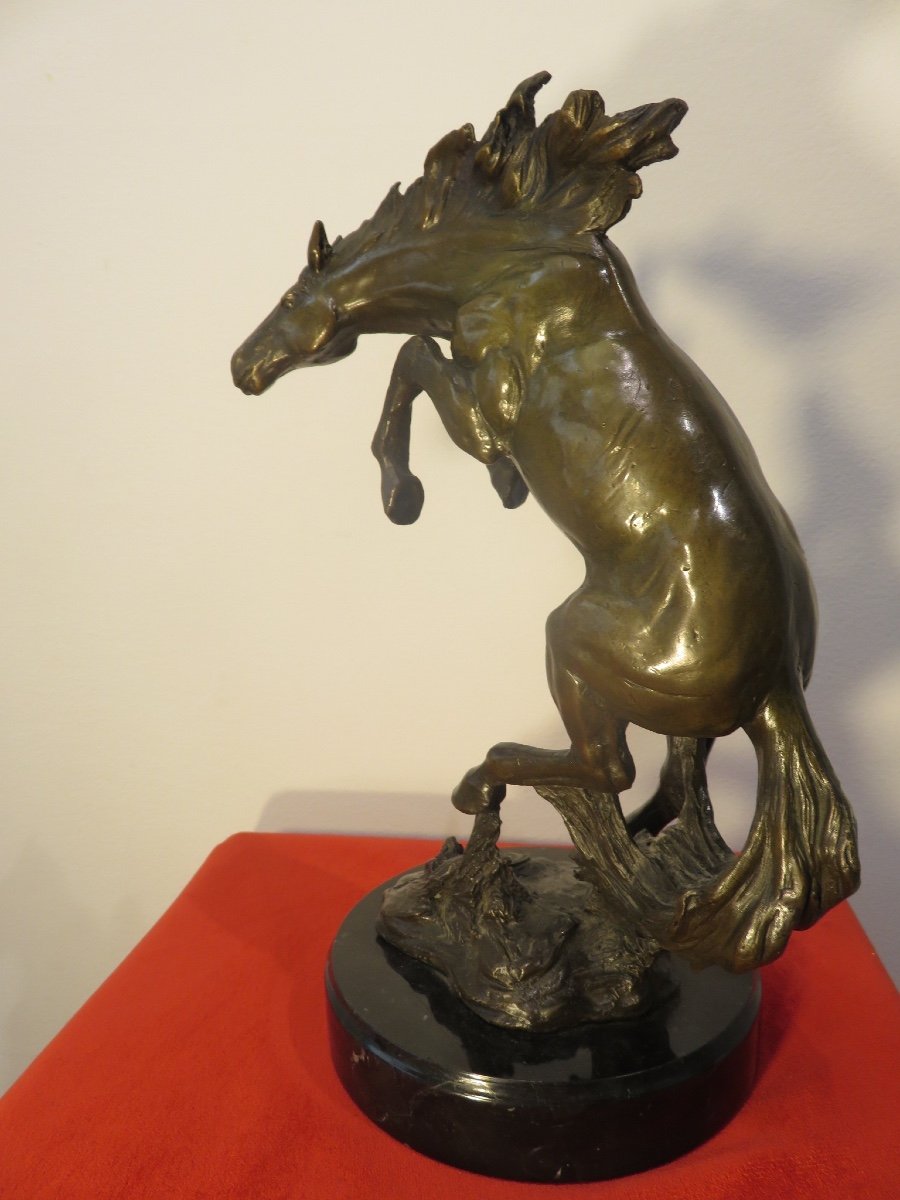 J. P. MENE  bronze animalier :cheval cabré -photo-3