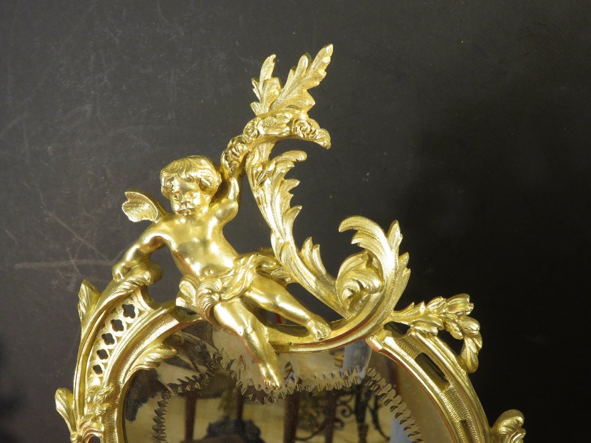 Standing Mirror In Gilded Bronze In The Louis XV Style, Napoleon III Period-photo-7