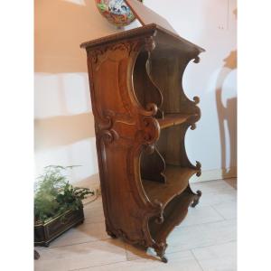 Serving Table, Lectern In Solid Walnut, Art Nouveau Period