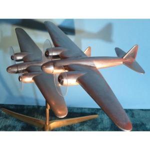 Double Avions En Fonte d'Aluminium Orientables Art Déco