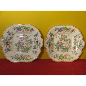 Paire de plats en porcelaine anglaise Minton époque XIX ème