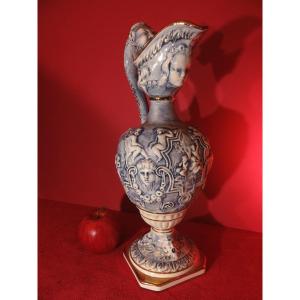 Large 20th Century Capodimonte Porcelain Ewer