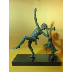 Art Deco Spelter Sculpture Signed By Joseph Carlier (1849 - 1927)