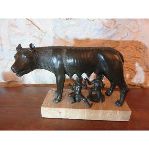 Animal Bronze After Antonio Pollaiuolo "the Capitoline Wolf" 20th Century