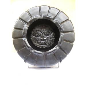 Ceramic Ashtray By Jean Marais (1913-1998) "sun With Cat" 