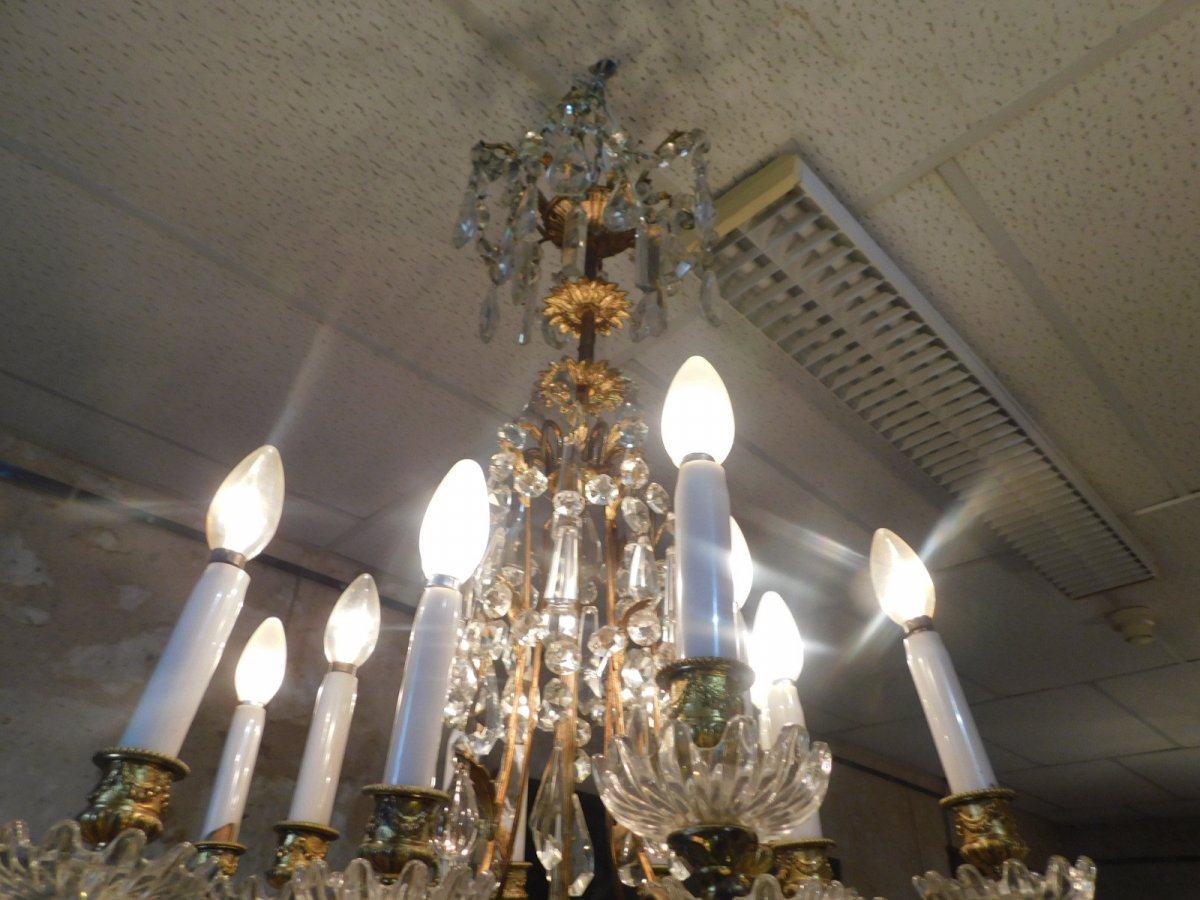 Bronze And Crystal Chandelier-photo-5