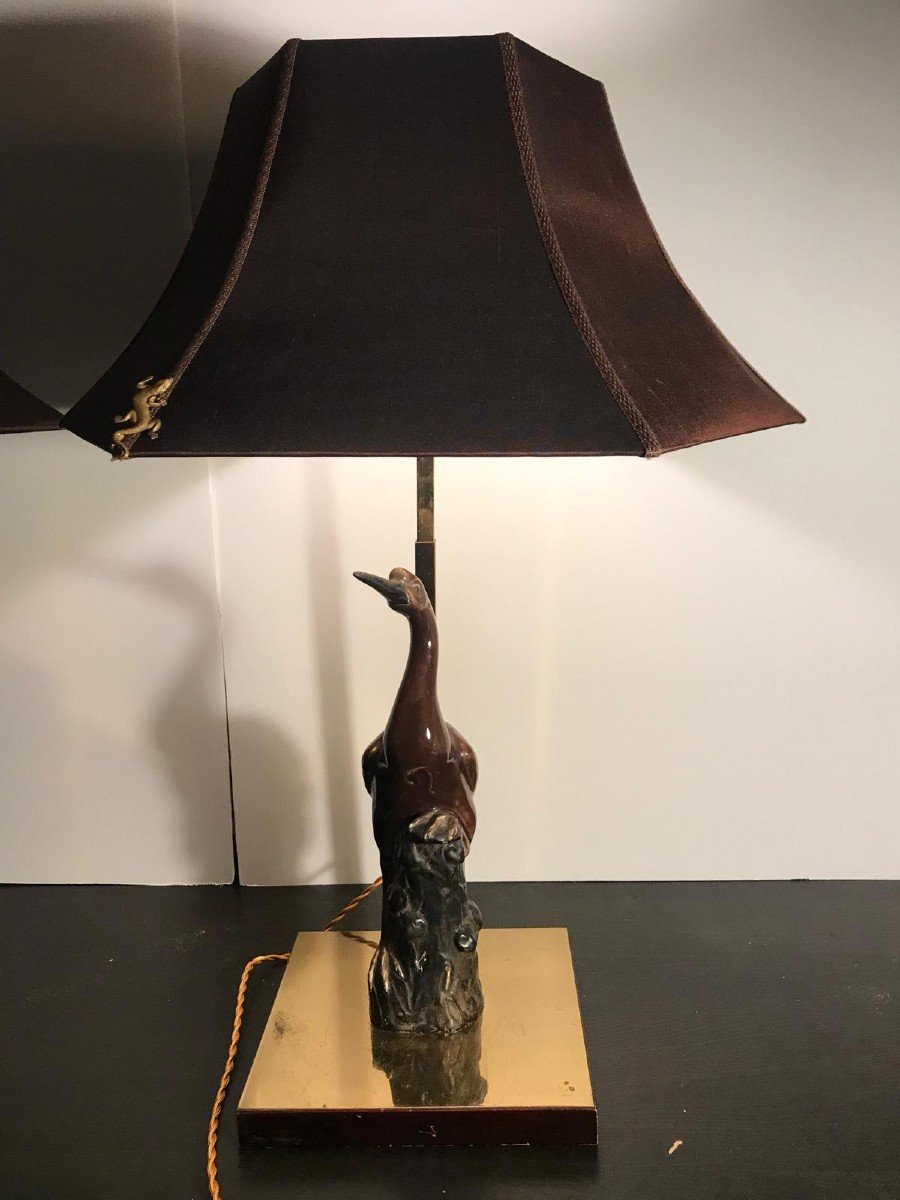 Pair Of “crane” Lamps-photo-2