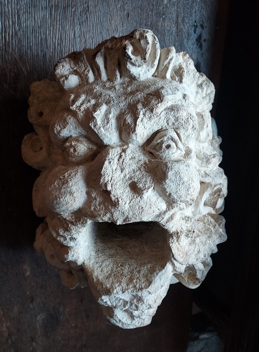 Lion's Head, Fountain, Limestone 16th Century -photo-5