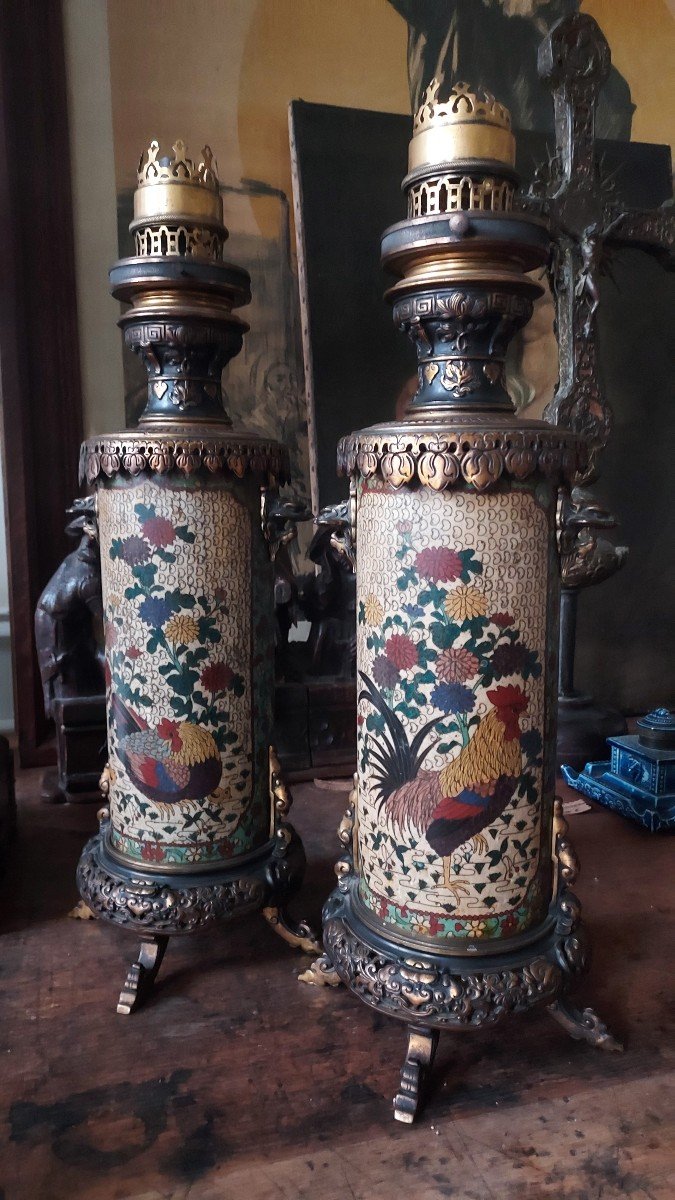 Large Pair Of Lamps, In The Style Of Christofle, 19th Century 