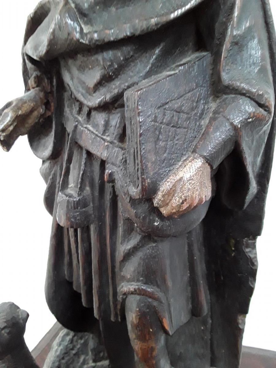 Saint Roch ,bois Sculpté  Polychrome Vers 1500-photo-2