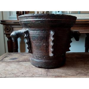 Spectacular Gothic Cast Iron Mortar 