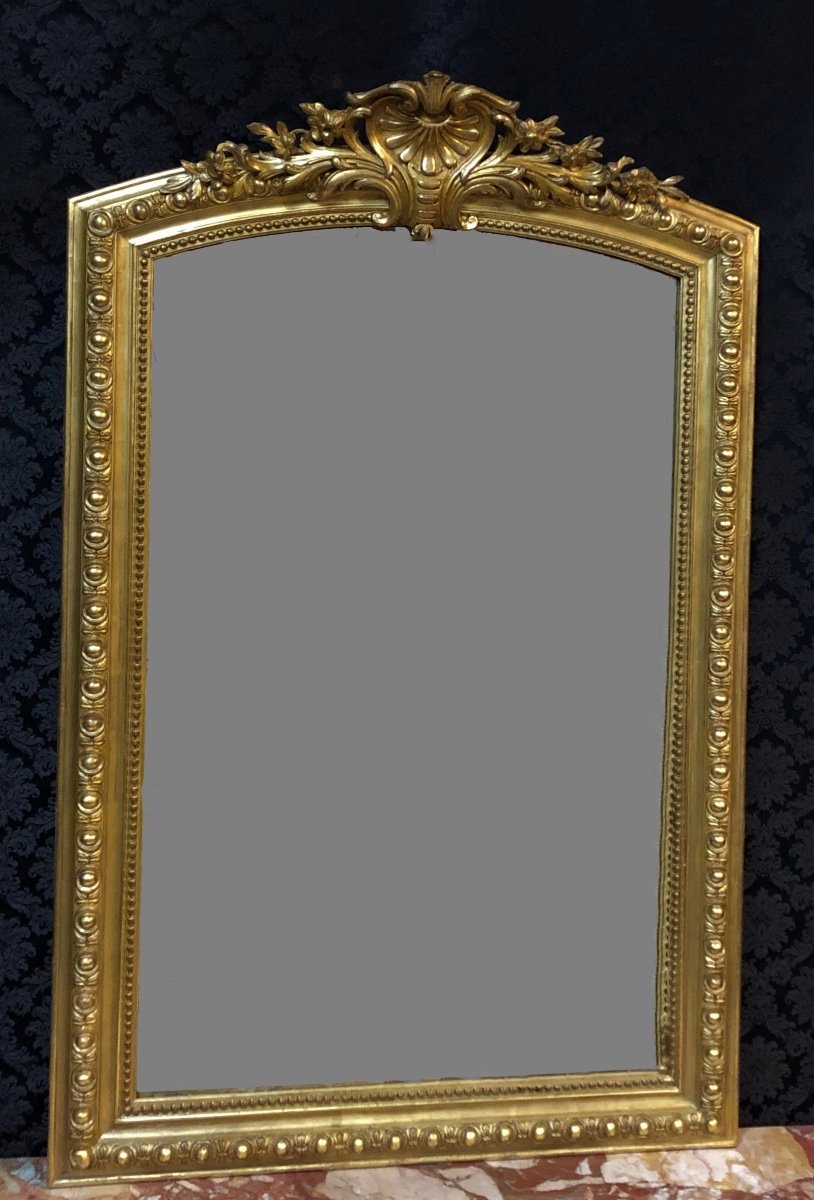 19th Century Golden Mirror H/1.50m-photo-1