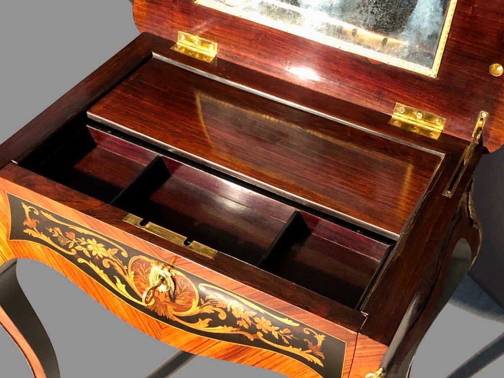 Worker Table In Marquetry, Nineteenth Time-photo-3