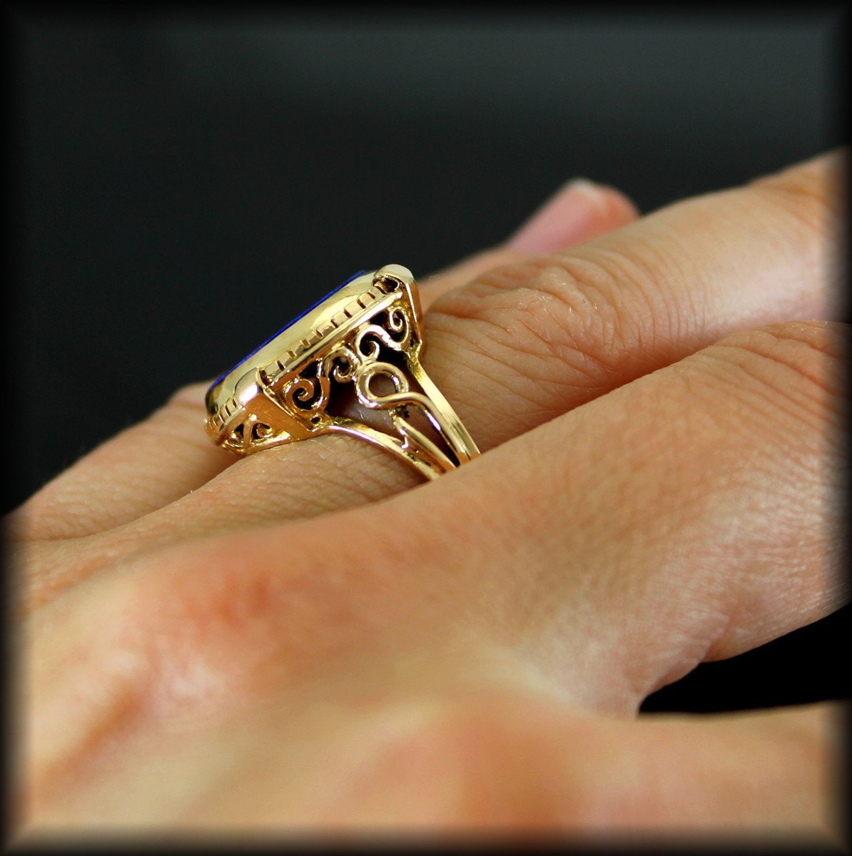 Gold And Lapis Lazuli Ring-photo-2