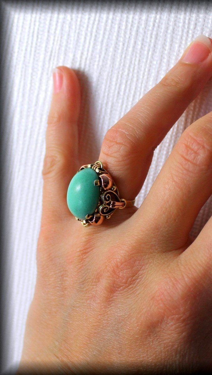 Gold And Turquoise Ring-photo-1