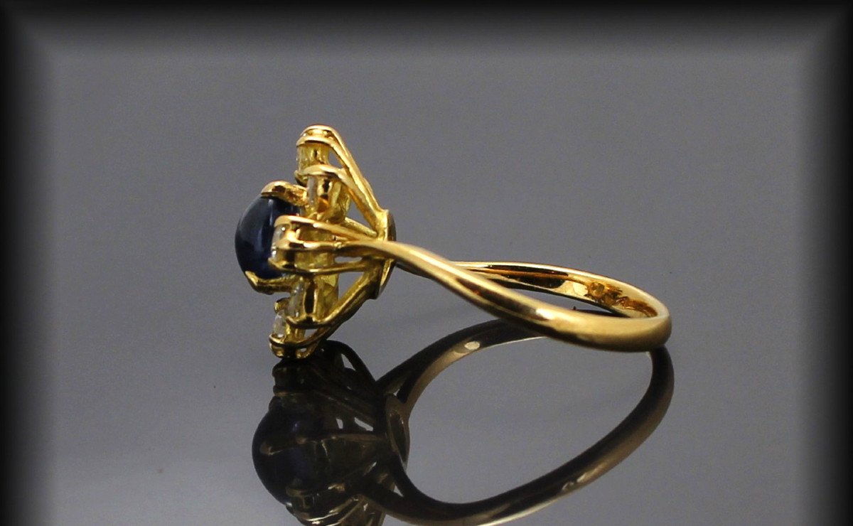 Gold, Sapphire And Diamond Ring-photo-3