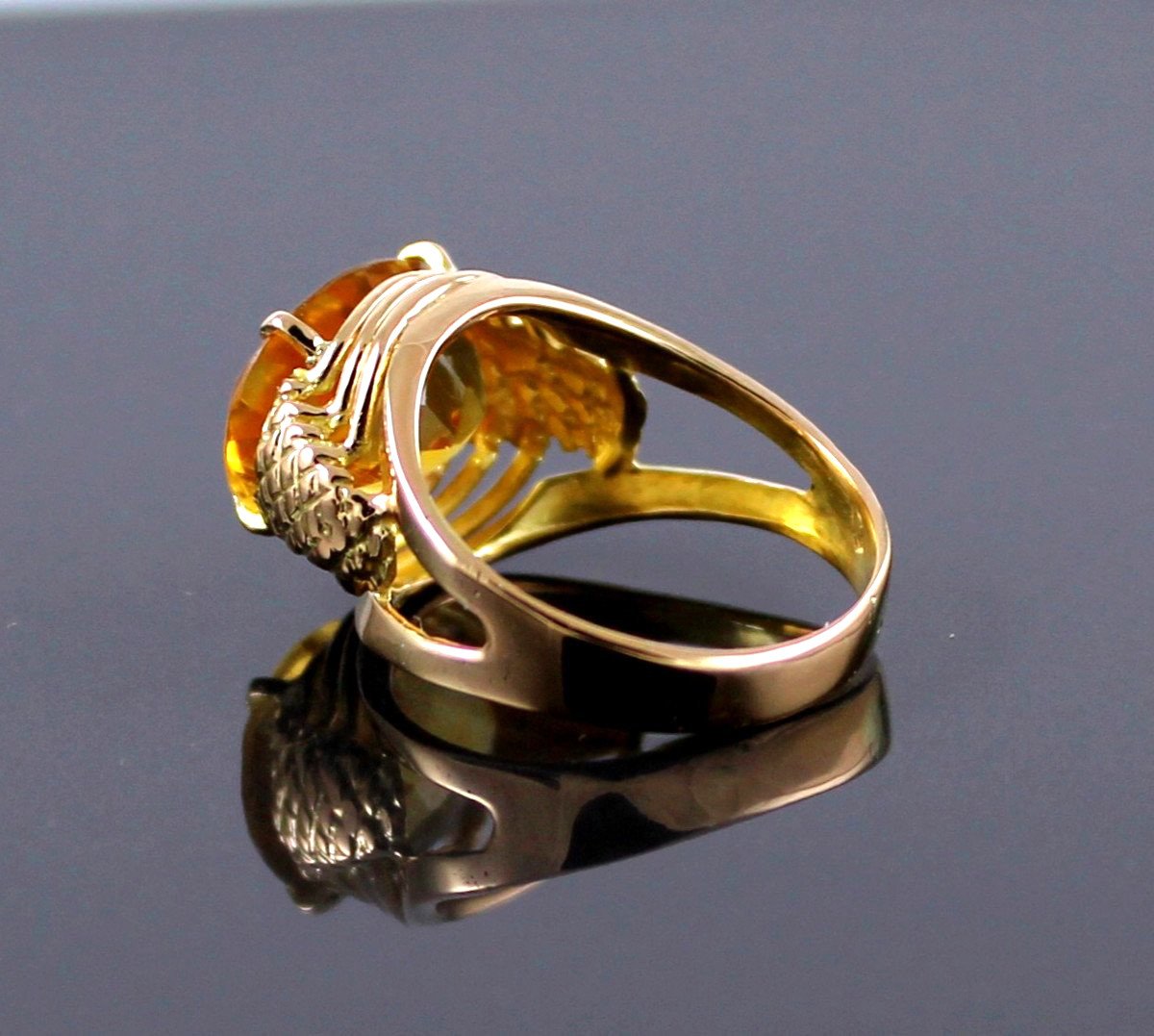 Bague Or Et Citrine-photo-2