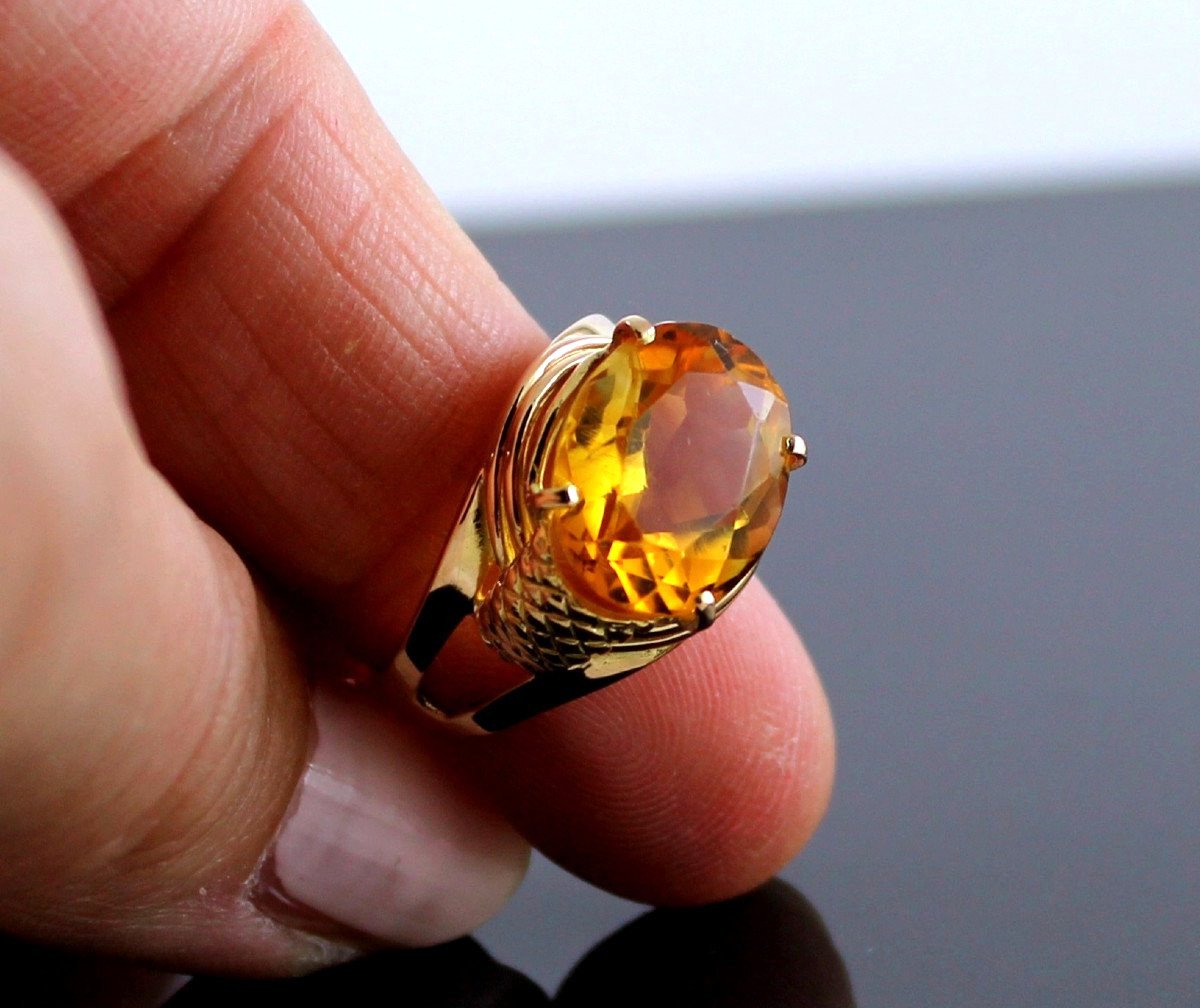 Bague Or Et Citrine-photo-4