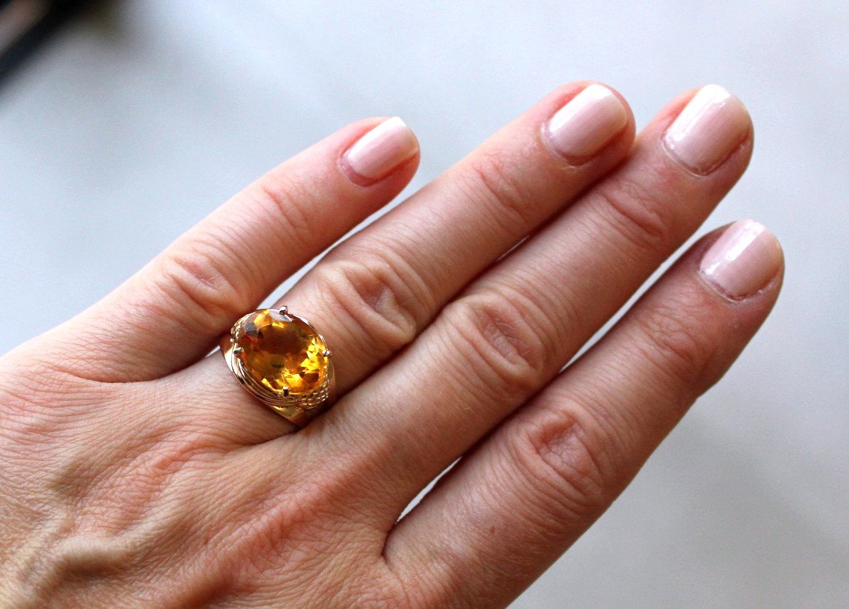 Bague Or Et Citrine-photo-2