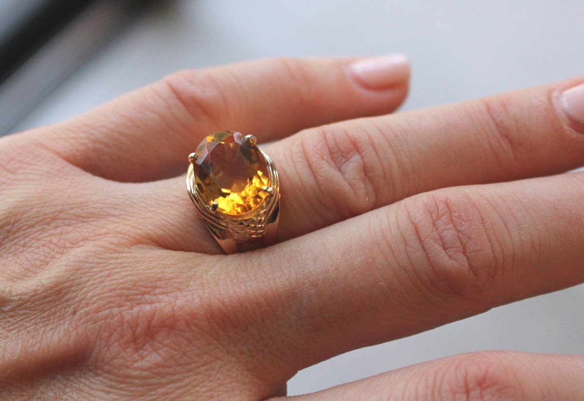 Bague Or Et Citrine-photo-3