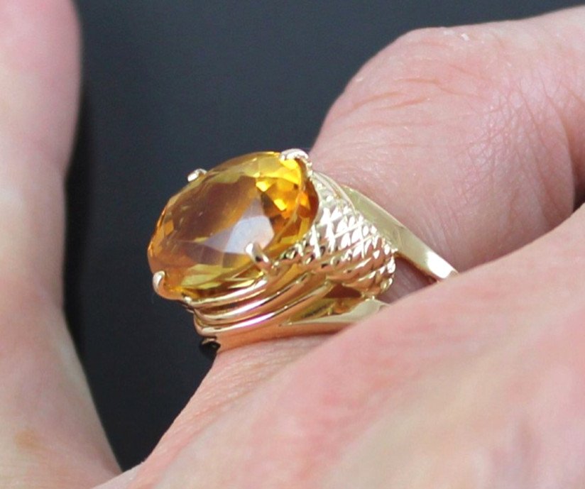 Bague Or Et Citrine