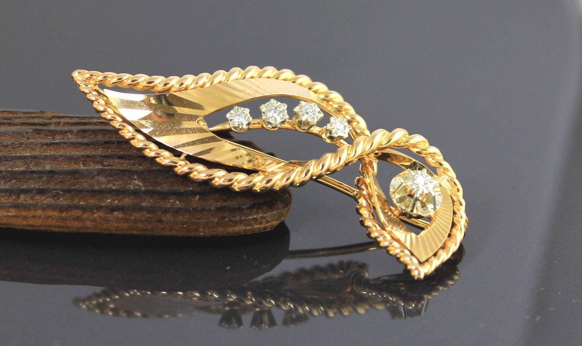 Gold And Diamond Brooch