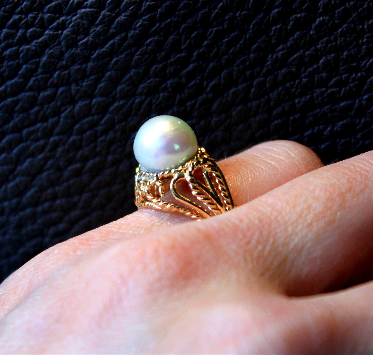 Gold Ring, Akoya Cultured Pearl-photo-5