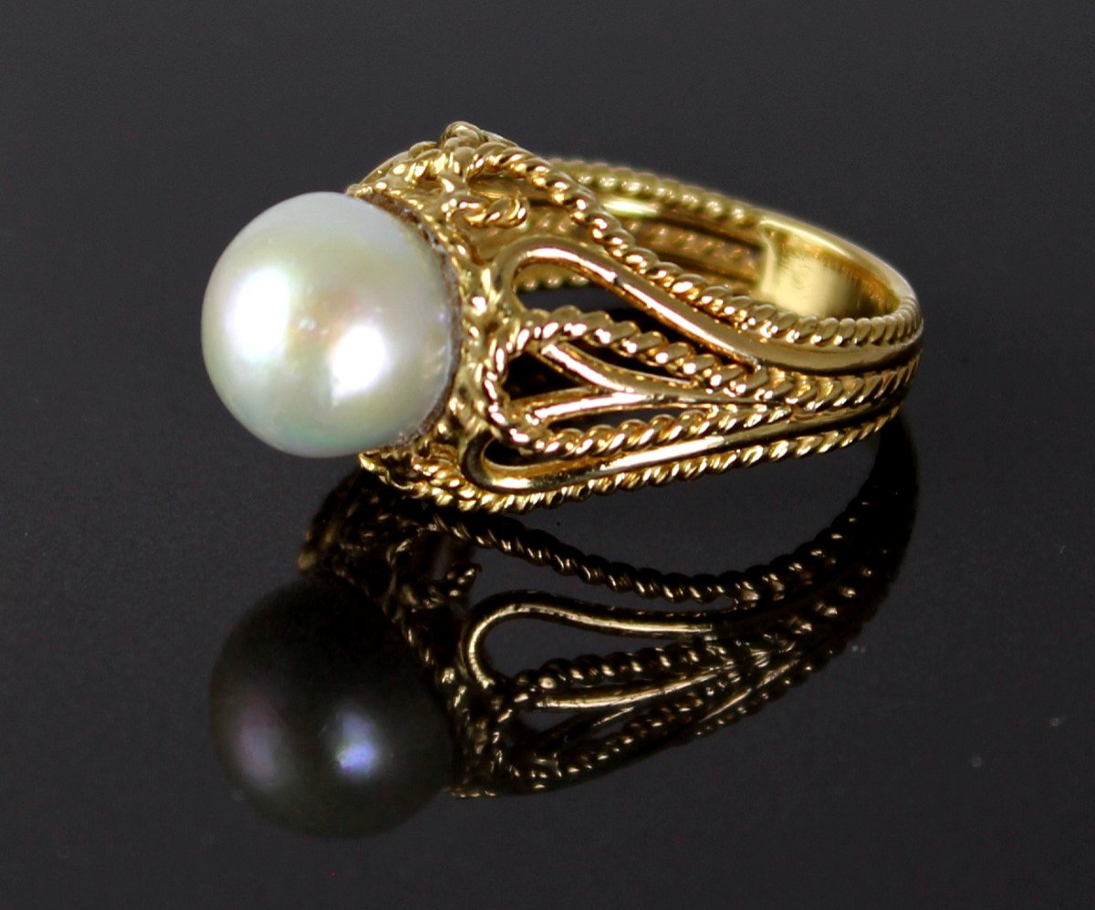 Gold Ring, Akoya Cultured Pearl