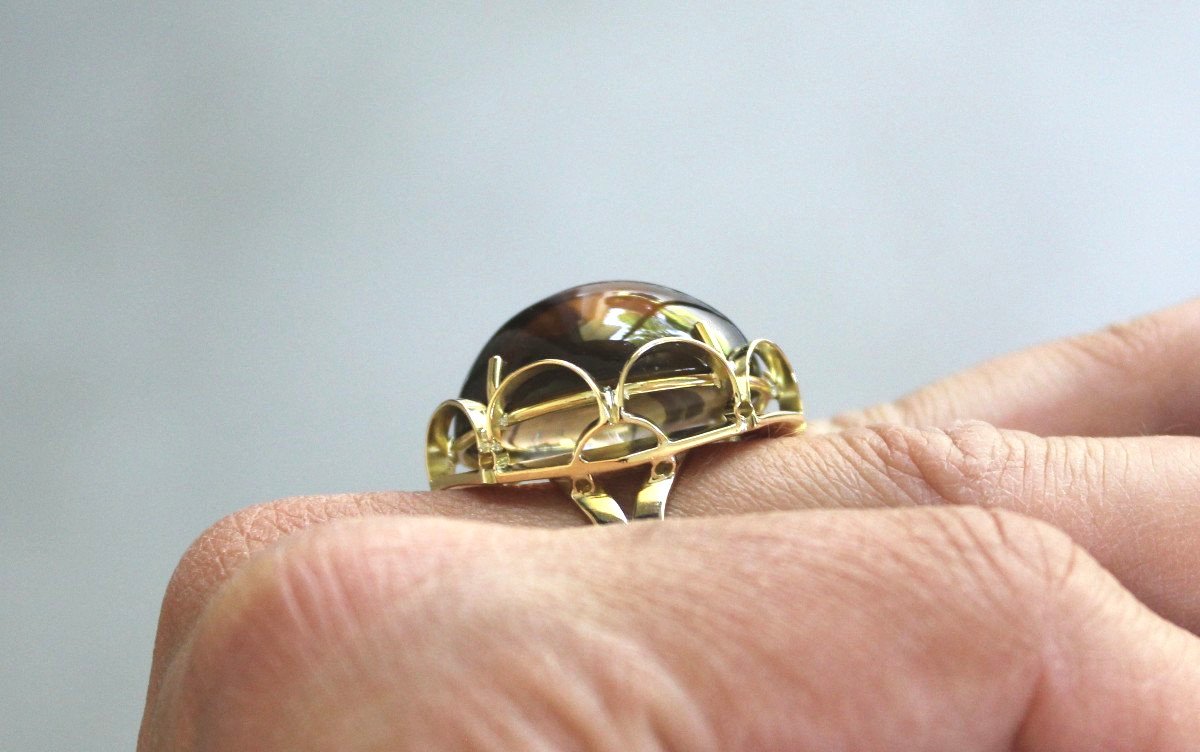 Gold And Citrine Ring (23x18 Mm)-photo-4