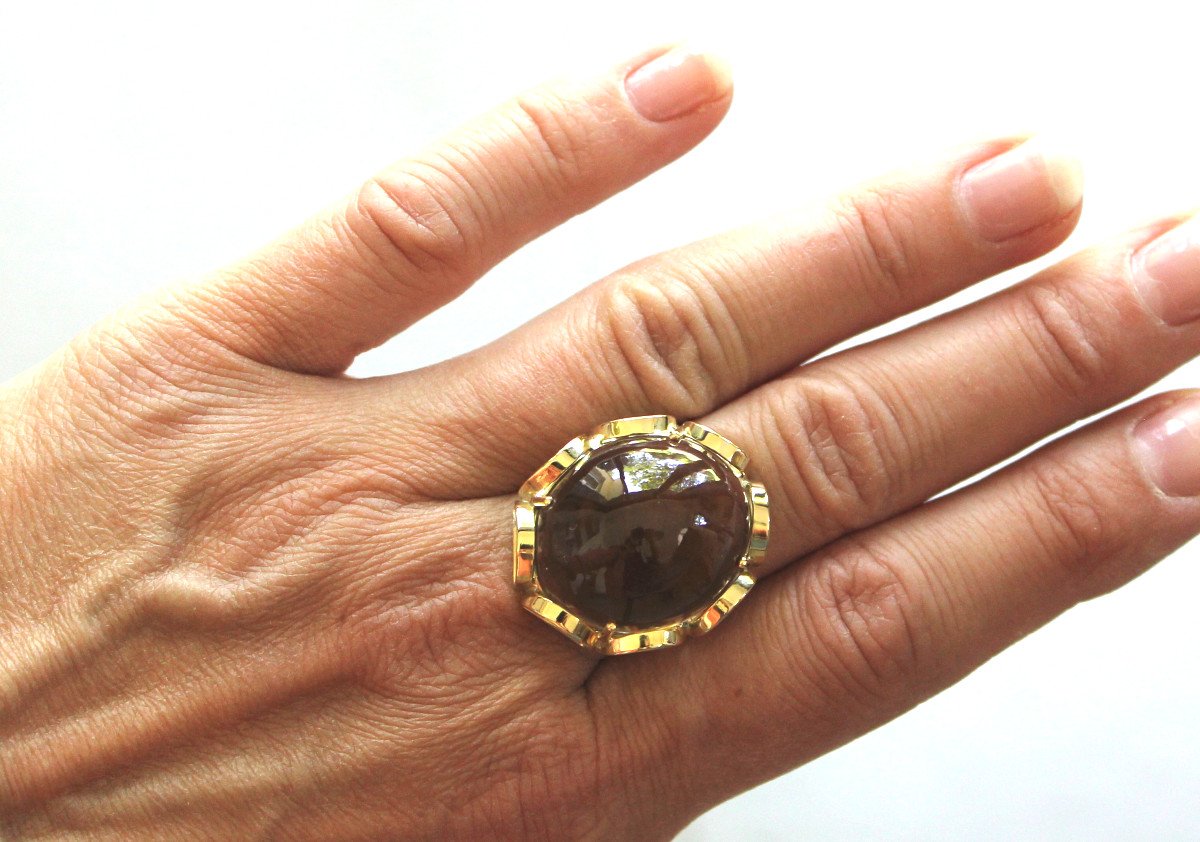 Gold And Citrine Ring (23x18 Mm)-photo-2