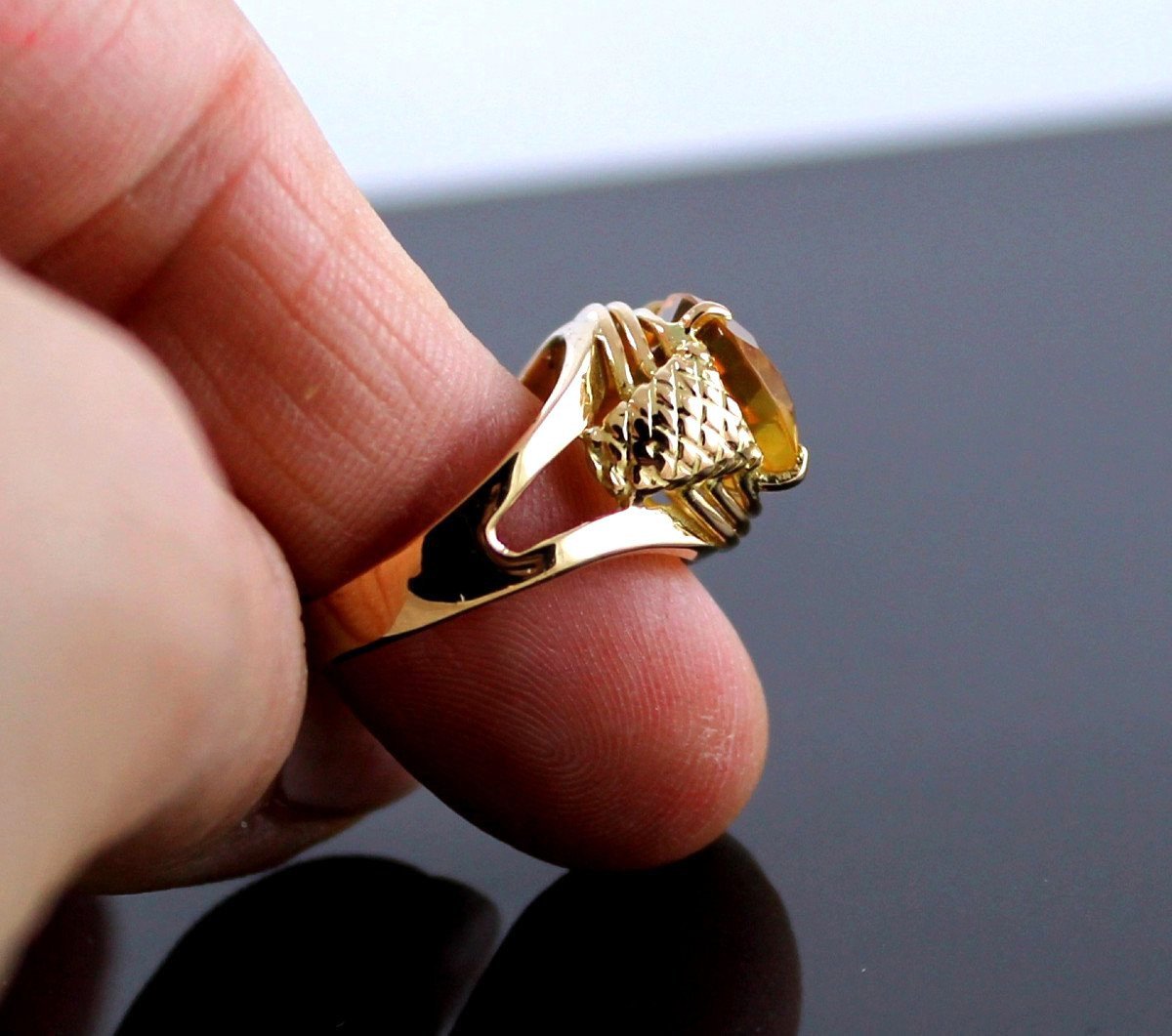 Gold And Citrine Ring-photo-3